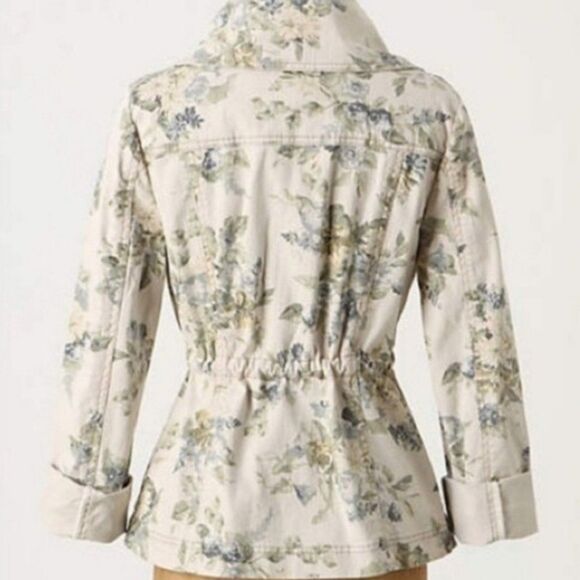 DAUGHTERS OF THE LIBERATION ANTHROPOLOGIE Lyonia Floral Utility Jacket Cargo - Picture 2 of 9